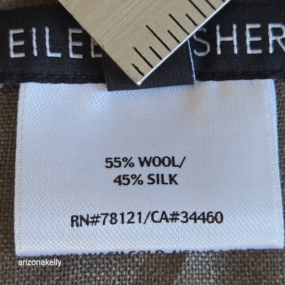 Eileen Fisher Wool Silk Gradient Ombre Lightweight Scarf Brown Ivory - Picture 4 of 9